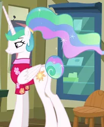 Size: 814x996 | Tagged: safe, derpibooru import, screencap, princess celestia, alicorn, pony, between dark and dawn, butt, cropped, female, image, jpeg, plot, solo, tail bun