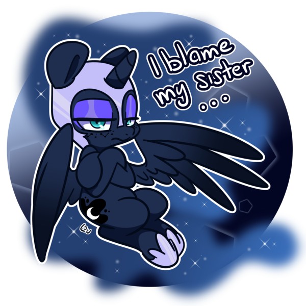 Size: 2500x2500 | Tagged: safe, artist:lou, derpibooru import, nightmare moon, princess luna, alicorn, pony, blame my sister, clothes, constellation, cute, freckles, helmet, image, png, shoes