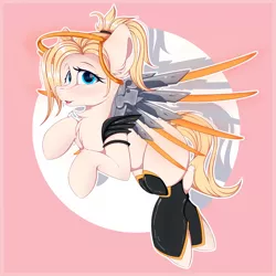 Size: 1300x1300 | Tagged: safe, artist:chura chu, derpibooru import, ponified, pony, drawing, image, mercy, not porn, overwatch, png, solo