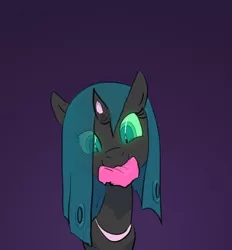 Size: 600x646 | Tagged: safe, artist:carnifex, derpibooru import, queen chrysalis, changeling, bootleg, cricket, image, jpeg, mouth hold, smiling, sports