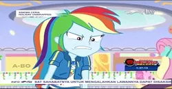Size: 1389x720 | Tagged: safe, derpibooru import, screencap, fluttershy, rainbow dash, equestria girls, equestria girls series, holidays unwrapped, spoiler:eqg series (season 2), 100% rage, 200% angry, angry, furious, geode of super speed, gritted teeth, image, magical geodes, narrowed eyes, png, rage, ragebow dash, rajawali televisi, rtv