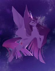 Size: 1955x2540 | Tagged: safe, artist:clefficia, derpibooru import, twilight sparkle, twilight sparkle (alicorn), alicorn, pony, image, jpeg, night, solo