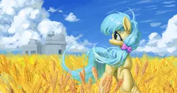 Size: 4096x2160 | Tagged: safe, artist:tinybenz, derpibooru import, oc, oc:lrivulet, oc:zoran, oc:左岸, unofficial characters only, cloud, food, image, observatory, png, wheat, wheat field