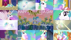 Size: 1280x721 | Tagged: safe, derpibooru import, edit, edited screencap, editor:quoterific, screencap, princess celestia, alicorn, pony, unicorn, 28 pranks later, a bird in the hoof, a canterlot wedding, a royal problem, between dark and dawn, celestial advice, horse play, lesson zero, magical mystery cure, make new friends but keep discord, princess twilight sparkle (episode), season 1, season 2, season 3, season 4, season 5, season 6, season 7, season 8, season 9, the cutie mark chronicles, the cutie re-mark, spoiler:s08, spoiler:s09, ^^, angry, celestia day, celestia is not amused, clothes, crown, cute, cutelestia, eyes closed, female, flying, image, jewelry, jpeg, magic, male, mare, regalia, shirt, smiling, spread wings, stallion, telekinesis, unamused, wings