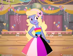 Size: 4000x3090 | Tagged: safe, artist:dieart77, derpibooru import, oc, oc:azure/sapphire, equestria girls, crossdressing, femboy, genderfluid pride flag, image, jpeg, makeup, male, pansexual, pansexual pride flag, pride, pride dress, pride flag, pride month