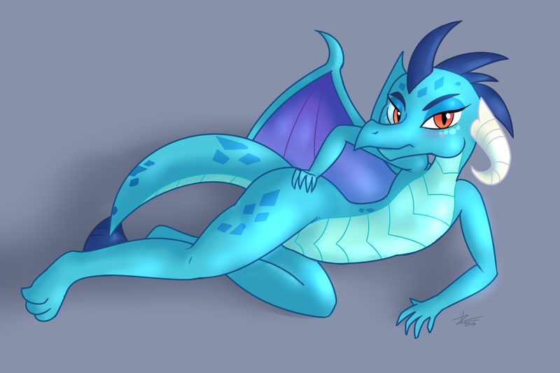 Size: 1500x1000 | Tagged: safe, artist:zeklullaby, derpibooru import, princess ember, dragon, dragoness, draw me like one of your french girls, female, gray background, image, png, simple background, solo