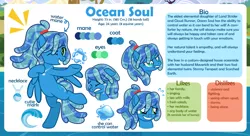 Size: 1200x655 | Tagged: safe, artist:jennieoo, derpibooru import, oc, oc:ocean soul, pegasus, pony, angry, confused, crying, happy, image, png, reference, reference sheet, sheet, solo, vector, water, water mane