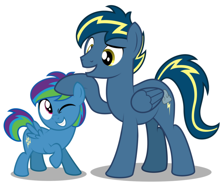 Size: 1600x1320 | Tagged: safe, artist:aleximusprime, derpibooru import, oc, oc:storm streak, oc:thunderhead, pegasus, pony, flurry heart's story, colt, father and child, father and son, father's day, image, male, noogie, parent:oc:thunderhead, parent:rainbow dash, parents:canon x oc, png