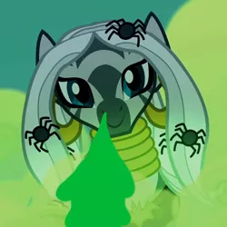 Size: 600x600 | Tagged: safe, derpibooru import, edit, edited screencap, screencap, zecora, zebra, luna eclipsed, 1000 hours in ms paint, clothes, costume, cropped, female, image, nightmare night costume, png, runny nose, snot, snot edit, solo