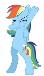 Size: 569x990 | Tagged: safe, artist:lsalusky, derpibooru import, rainbow dash, pegasus, pony, beatboxing, bipedal, female, image, jpeg, mare, simple background, solo, white background