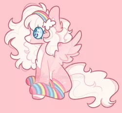 Size: 1280x1189 | Tagged: safe, artist:f-luffbutt, derpibooru import, oc, oc:peachy skies, pegasus, pony, clothes, deviantart watermark, female, image, jpeg, mare, obtrusive watermark, simple background, socks, solo, striped socks, transparent background, watermark