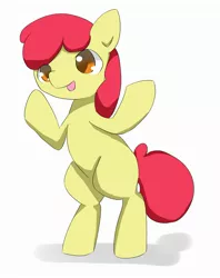 Size: 1727x2181 | Tagged: safe, artist:up_p_ab, derpibooru import, apple bloom, earth pony, pony, bipedal, female, filly, image, jpeg, open mouth, solo, standing on two hooves