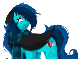 Size: 2722x2065 | Tagged: safe, artist:mediasmile666, derpibooru import, oc, unofficial characters only, pegasus, pony, clothes, colored wings, floppy ears, image, male, png, scarf, simple background, solo, stallion, transparent background, wings