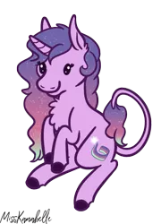 Size: 623x867 | Tagged: safe, artist:misskanabelle, derpibooru import, oc, oc:aurora, unofficial characters only, pony, unicorn, chest fluff, colored hooves, commission, ear fluff, ethereal mane, female, horn, image, leonine tail, mare, png, signature, simple background, sitting, starry mane, transparent background, unicorn oc, ych result