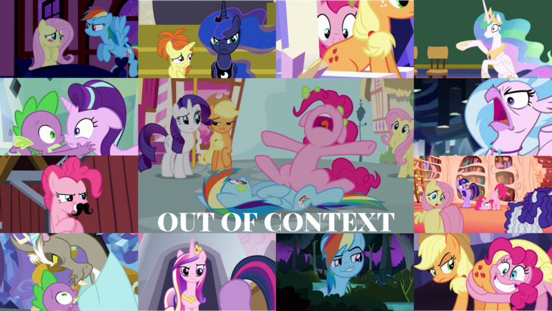 Size: 1280x721 | Tagged: safe, derpibooru import, edit, edited screencap, editor:quoterific, screencap, applejack, discord, fluttershy, pinkie pie, princess cadance, princess celestia, princess luna, rainbow dash, rarity, silverstream, spike, starlight glimmer, twilight sparkle, draconequus, dragon, earth pony, hippogriff, pegasus, pony, unicorn, a canterlot wedding, a royal problem, bridle gossip, daring don't, horse play, make new friends but keep discord, pinkie pride, season 1, season 2, season 4, season 5, season 6, season 7, season 8, shadow play, spike at your service, the crystalling, the super speedy cider squeezy 6000, what about discord?, what lies beneath, spoiler:s08, applejack is not amused, applejack's hat, boop, butt, chalkboard, cowboy hat, crown, eye contact, facial hair, female, filly, flutterguy, fluttershy's cottage, flying, golden oaks library, grin, hairity, hat, image, jewelry, library, lidded eyes, looking at each other, male, mane seven, mane six, mare, moustache, night, nose in the air, nose to nose, noseboop, open mouth, out of context, plot, png, puffy cheeks, regalia, smiling, spitty pie, sugarcube corner, sweet apple acres, twilight flopple, twilight's castle, unamused, unicorn twilight