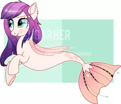 Size: 1926x1659 | Tagged: safe, artist:sugguk, derpibooru import, oc, unofficial characters only, seapony (g4), blue eyes, clothes, commission, custom, female, fin wings, fish tail, flowing tail, image, irl, photo, png, purple mane, see-through, simple background, smiling, solo, sparkles, tail, toy, watermark, wings