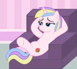 Size: 4741x4241 | Tagged: safe, artist:thatusualguy06, derpibooru import, holly dash, pony, unicorn, absurd resolution, armchair, atg 2021, female, hooves behind head, image, lidded eyes, mare, newbie artist training grounds, png, procrastination, solo, vector