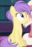Size: 106x154 | Tagged: safe, derpibooru import, screencap, berry sweet, fuchsia frost, pony, a matter of principals, season 8, spoiler:s08, animated, female, friendship student, gif, image, mare