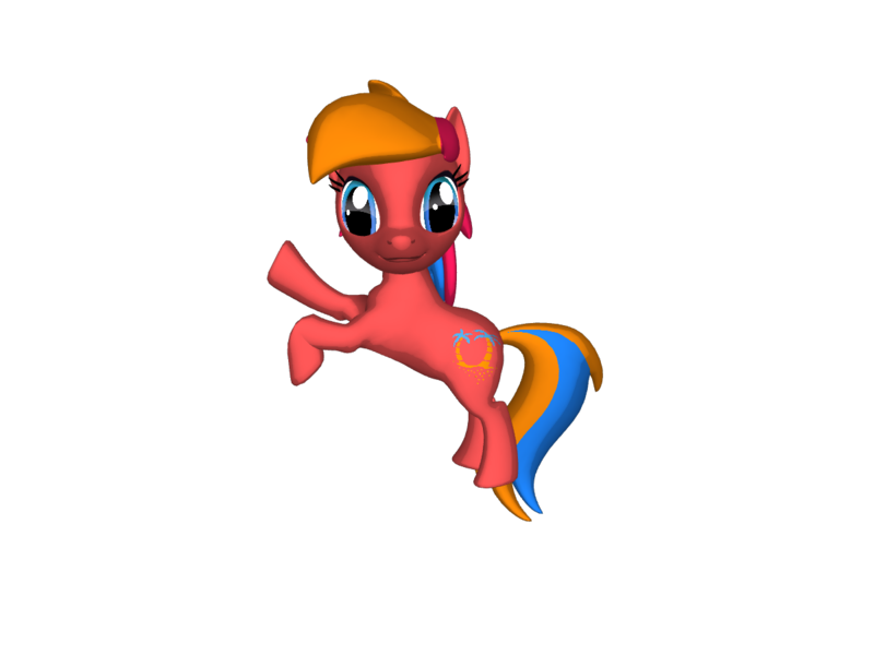 Size: 1200x900 | Tagged: safe, artist:mrbarney94, derpibooru import, piña colada, piña colada (g1), earth pony, pony, pony creator, 3d, 3d pony creator, female, filly, g1 to g4, g4, g4 style, generation leap, image, png, ponylumen, rearing, simple background, transparent background, tropical ponies
