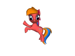 Size: 1200x900 | Tagged: safe, artist:mrbarney94, derpibooru import, piña colada, piña colada (g1), earth pony, pony, pony creator, 3d, 3d pony creator, female, filly, g1 to g4, g4, g4 style, generation leap, image, png, ponylumen, rearing, simple background, transparent background, tropical ponies