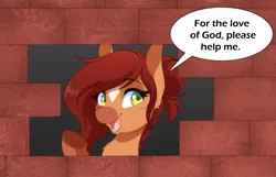 Size: 2174x1398 | Tagged: safe, artist:denny vixie, derpibooru import, oc, unofficial characters only, brick wall, commission, commissioner:reversalmushroom, edgar allan poe, funny, image, immurement, meme, png, solo, the cask of amontillado, wall