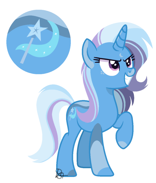 Size: 930x1088 | Tagged: safe, artist:pegasister64, derpibooru import, trixie, alternate universe, image, png, redesign