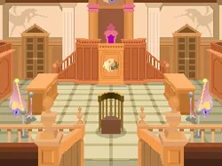 Size: 256x192 | Tagged: safe, artist:creepa-bot inc., derpibooru import, part of a set, ace attorney, background, court, courtroom, elements of justice, equestrian flag, image, no pony, pixel art, png