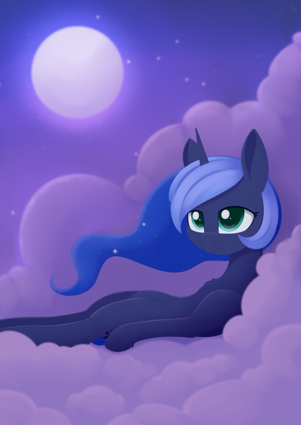 Size: 988x1394 | Tagged: safe, artist:dusthiel, derpibooru import, princess luna, alicorn, atg 2021, clothes, image, newbie artist training grounds, png, procrastination