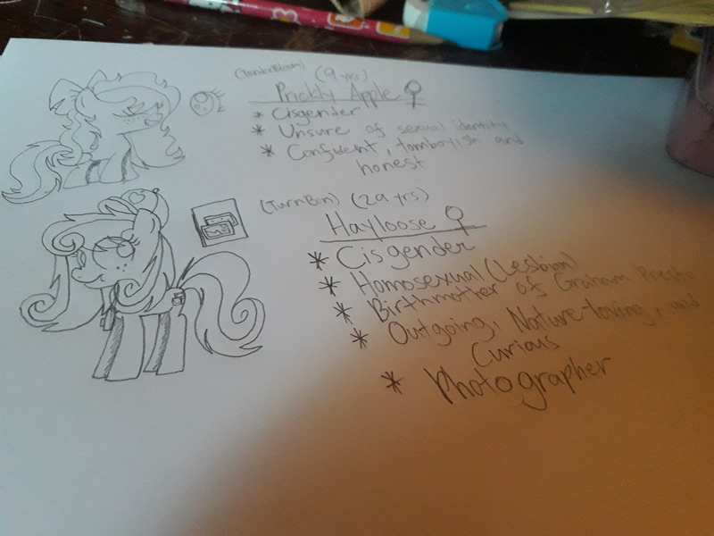 Size: 4128x3096 | Tagged: safe, artist:somecoconut, derpibooru import, oc, unofficial characters only, earth pony, pony, duo, earth pony oc, female, image, jpeg, lineart, mare, reference sheet, smiling, traditional art