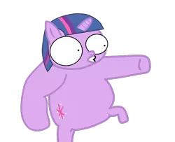 Size: 747x608 | Tagged: safe, artist:djmatinext, derpibooru import, twilight sparkle, pony, unicorn, big eyes, fat hoof, image, photo, png, pointing, scared, shocked, simple background, transparent background