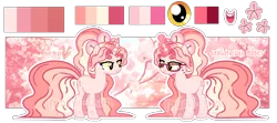 Size: 5382x2382 | Tagged: safe, artist:maiii-san, derpibooru import, oc, oc:cherry bloom, unofficial characters only, pony, unicorn, duo, female, glasses, image, mare, png, reference sheet, simple background, transparent background