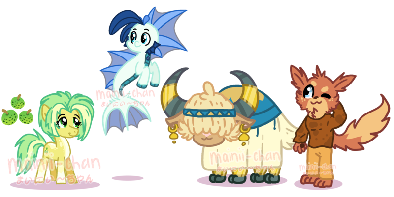 Size: 3411x1708 | Tagged: safe, artist:maiii-san, derpibooru import, oc, unofficial characters only, anthro, pony, siren, yak, anthro with ponies, image, png, simple background, siren oc, transparent background