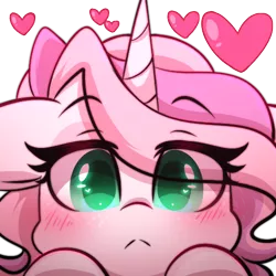 Size: 500x500 | Tagged: safe, artist:sakukitty, derpibooru import, oc, oc:saku, alicorn, pony, blushing, cute, floppy ears, heart eyes, image, looking at you, png, solo, wingding eyes