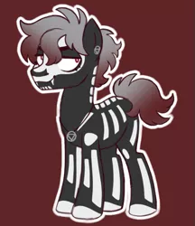 Size: 525x608 | Tagged: safe, artist:connorbal, derpibooru import, oc, oc:hidan, unofficial characters only, earth pony, pony, ear piercing, hidan, image, jewelry, naruto shippuuden, necklace, piercing, png, skeletal, solo