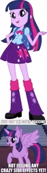 Size: 1024x3698 | Tagged: safe, derpibooru import, edit, edited screencap, screencap, twilight sparkle, twilight sparkle (alicorn), alicorn, human, pony, equestria girls, caption, clothes, coronavirus, covid-19, cropped, dialogue, female, image, image macro, jpeg, mare, stairs, text, vaccination