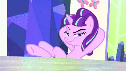 Size: 1920x1080 | Tagged: safe, derpibooru import, edit, edited screencap, screencap, starlight glimmer, twilight sparkle, alicorn, pony, unicorn, the beginning of the end, the cutie re-mark, anatoly cherdenko, animated, duo, duo female, female, females only, image, panic, panicking, premier cherdenko, red alert, red alert 3, stalin glimmer, webm