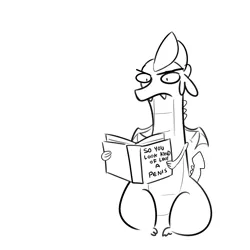 Size: 3000x3000 | Tagged: suggestive, artist:tjpones, derpibooru import, spike, dragon, black and white, book, grayscale, high res, image, male, monochrome, older, older spike, phallic, png, puberty, simple background, solo, spike is not amused, unamused, white background, winged spike