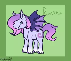 Size: 1750x1500 | Tagged: safe, artist:misskanabelle, derpibooru import, oc, oc:raveni, unofficial characters only, bat pony, pony, bat pony oc, bat wings, ear fluff, fangs, female, image, mare, offspring, parent:funnel web, parent:oc:charmeuse culicivora, parents:canon x oc, png, signature, smiling, solo, tattoo, unshorn fetlocks, wings