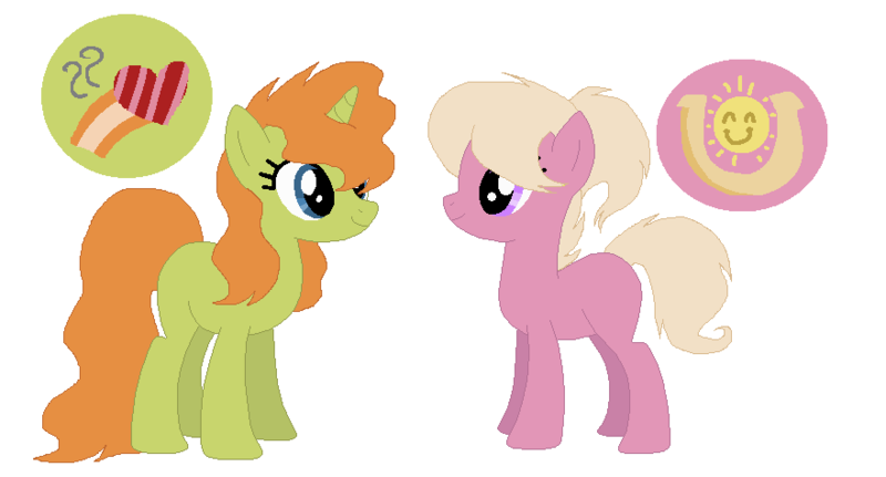 Size: 880x474 | Tagged: safe, artist:somecoconut, derpibooru import, oc, unofficial characters only, earth pony, pony, unicorn, duo, earth pony oc, eyelashes, female, horn, image, mare, png, simple background, smiling, unicorn oc, white background