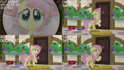 Size: 1280x720 | Tagged: safe, derpibooru import, edit, edited screencap, editor:quoterific, screencap, fluttershy, pegasus, pony, fluttershy leans in, season 7, cute, female, image, mare, one eye closed, open mouth, png, shyabetes, solo