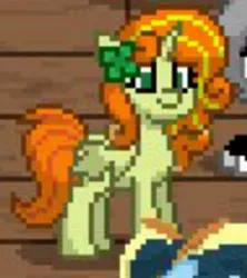 Size: 382x430 | Tagged: safe, artist:earthpone06, derpibooru import, oc, oc:lucky key, ponified, unofficial characters only, alicorn, pony, pony town, clover, female, image, jpeg, mare, smiling