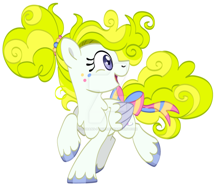 Size: 1280x1112 | Tagged: safe, artist:rohans-ponies, derpibooru import, surprise, pony, bow, deviantart watermark, g1 to g4, generation leap, image, obtrusive watermark, png, simple background, solo, tail bow, transparent background, two toned wings, watermark, wings