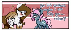 Size: 1637x704 | Tagged: safe, artist:lou, derpibooru import, oc, oc:dusty star major, oc:juicy dream, blushing, flirting, image, png