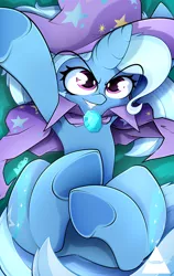 Size: 2894x4592 | Tagged: safe, artist:ahekao, derpibooru import, trixie, pony, unicorn, brooch, cape, clothes, hat, image, jewelry, png, trixie's brooch, trixie's cape, trixie's hat