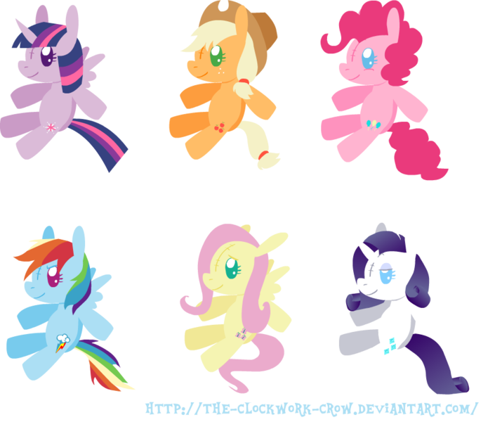 Size: 908x773 | Tagged: safe, artist:the-clockwork-crow, derpibooru import, applejack, fluttershy, pinkie pie, rainbow dash, rarity, twilight sparkle, twilight sparkle (alicorn), alicorn, earth pony, pegasus, pony, unicorn, image, mane six, plushie, png, simple background, transparent background