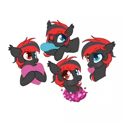 Size: 4500x4500 | Tagged: safe, artist:chip16, derpibooru import, oc, oc:sharpe, unofficial characters only, bat pony, pony, absurd resolution, bat pony oc, bat wings, bust, commission, cute, eye clipping through hair, female, heterochromia, image, mare, ocbetes, png, portrait, simple background, solo, white background, wings, ych result