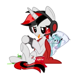 Size: 2619x2619 | Tagged: safe, artist:blurry-kun, derpibooru import, oc, oc:blackjack, unofficial characters only, pony, unicorn, fallout equestria, fallout equestria: project horizons, body pillow, chips, commission, controller, cute, doritos, eating, fanfic art, female, food, gaming, gaming headset, headset, high res, hoof hold, horn, image, large horn, mare, mountain dew, outline, png, simple background, soda can, solo, transparent background, unicorn oc, ych result