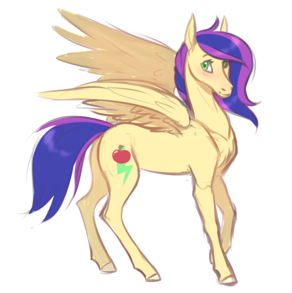 Size: 1024x1030 | Tagged: safe, artist:doekitty, derpibooru import, oc, oc:speedy blossom, pegasus, pony, female, image, mare, png, simple background, solo, transparent background