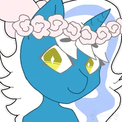 Size: 500x500 | Tagged: safe, artist:kenofos, derpibooru import, oc, oc:fleurbelle, alicorn, pony, alicorn oc, bow, female, flower, flower in hair, hair bow, horn, image, mare, png, simple background, smiling, transparent background, wings, yellow eyes