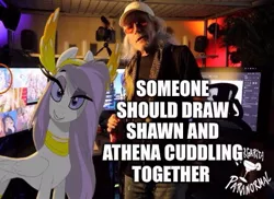 Size: 443x323 | Tagged: safe, artist:shawn keller, derpibooru import, oc, oc:athena (shawn keller), human, pegasus, pony, guardians of pondonia, idea, image, jpeg, margarita paranormal, suggestion, text, yes